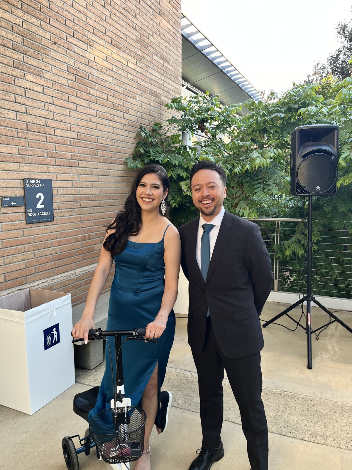 Guadalupe and Harrison dressed up for a 2024 gala